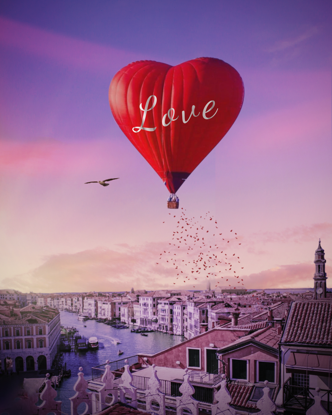 Diamond Painting - Luchtballon vol Liefde - Diamond Paradijs