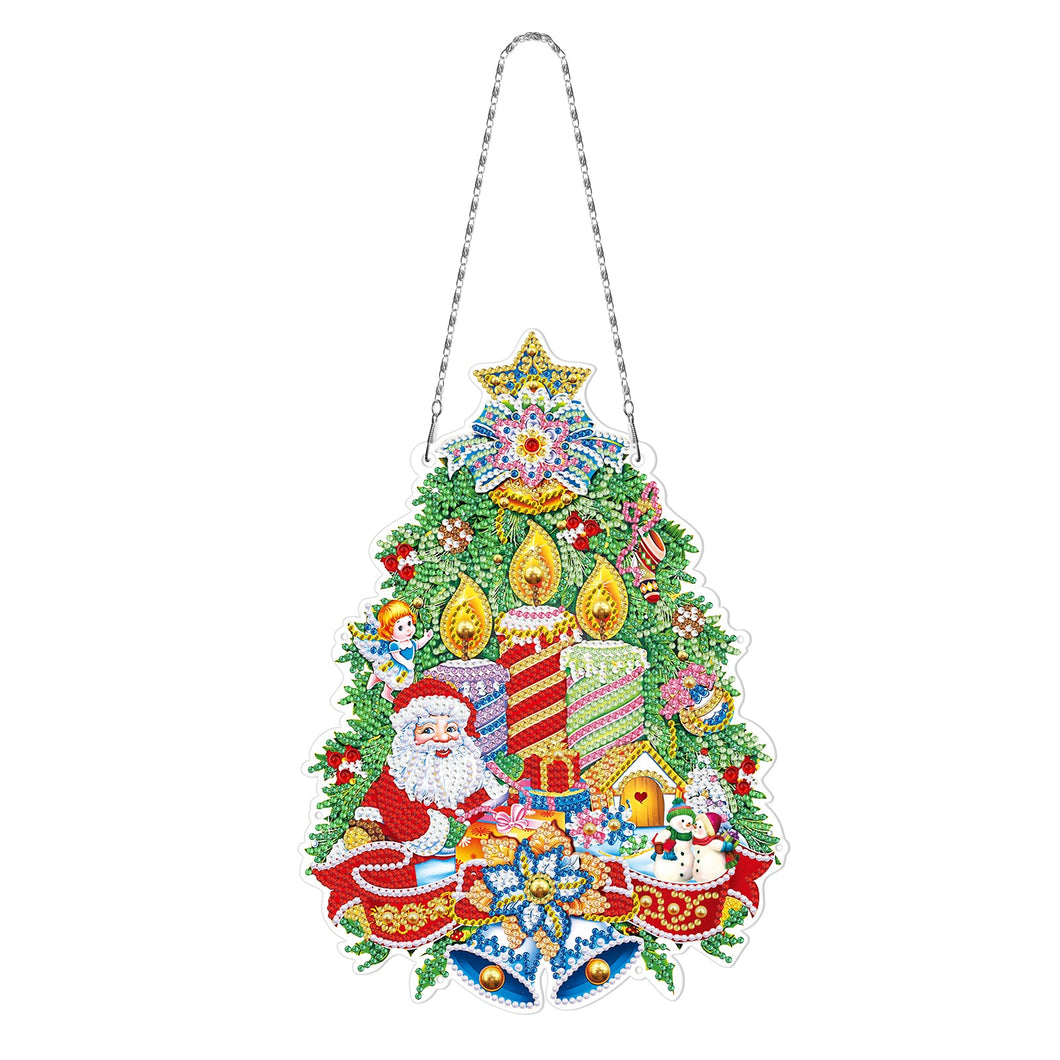 Kerstman met Kerstboom Decoratiekrans