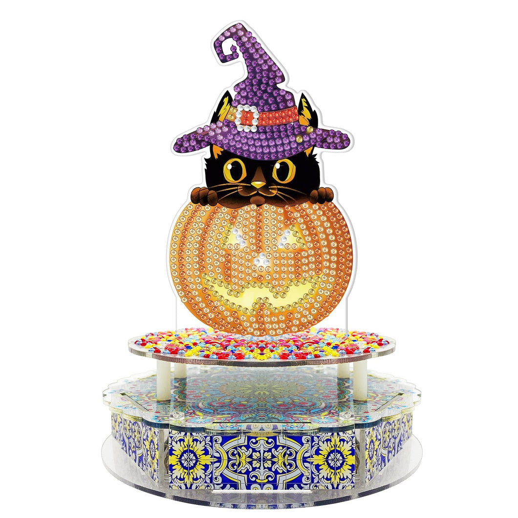 Diamond Painting Music Box - Pumpkin with Black Cat