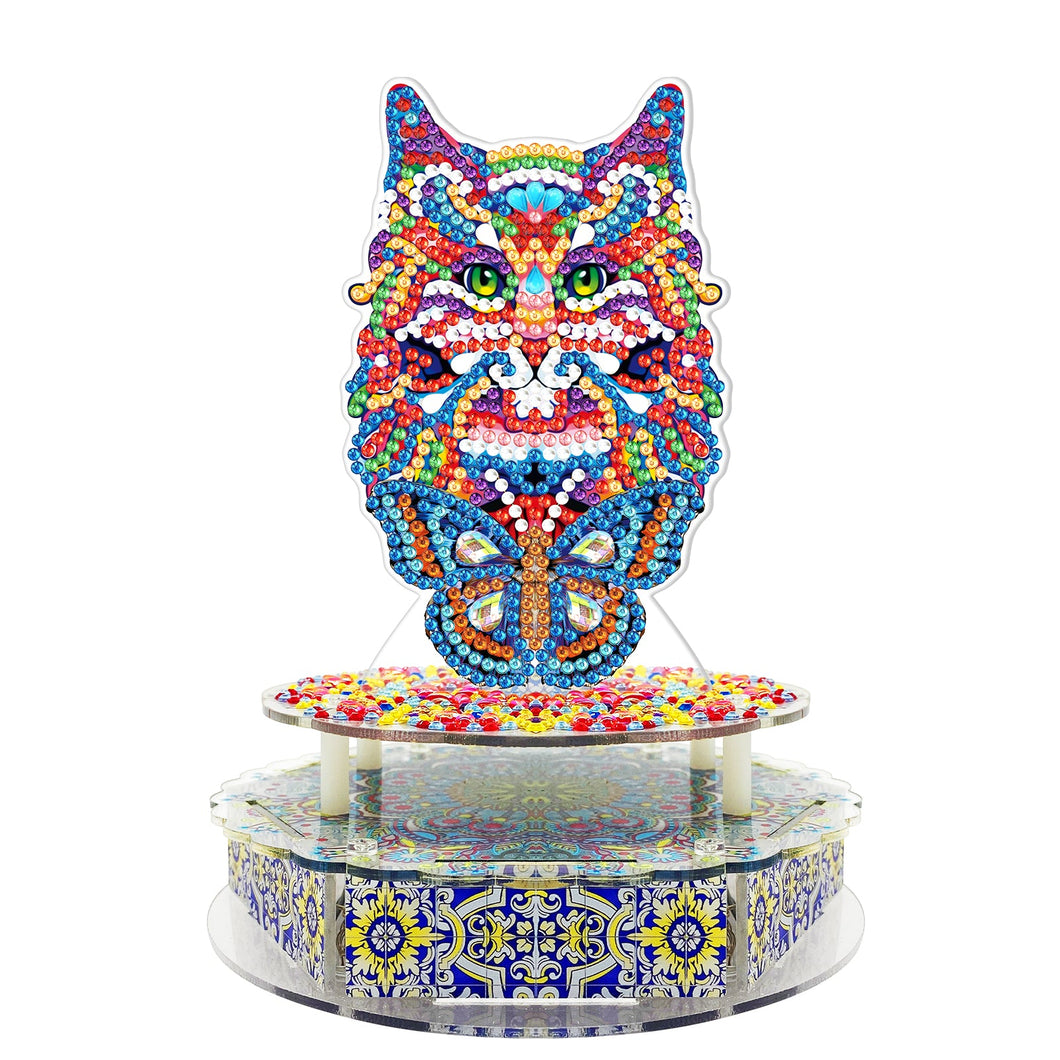 Diamond Painting Muziekdoosje - Kat