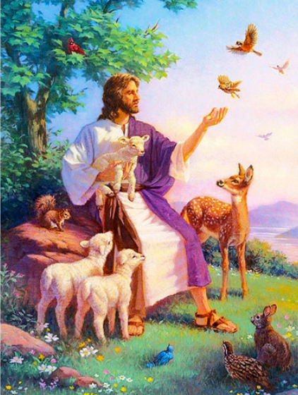 Diamond Painting - Jezus met Dieren