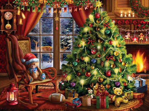 Diamond Painting - Kerstboom in de woonkamer