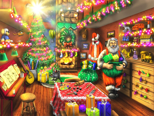 Diamond Painting - Kerstman aan het werk