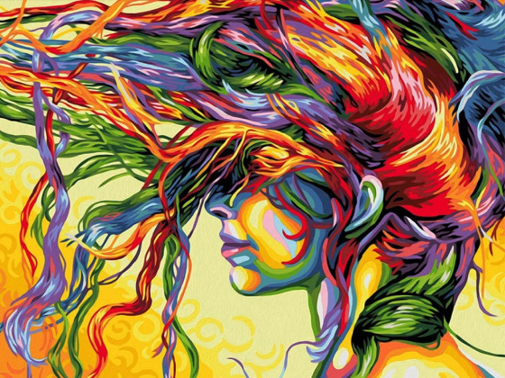 Diamond Painting - Meisje met gekleurd haar
