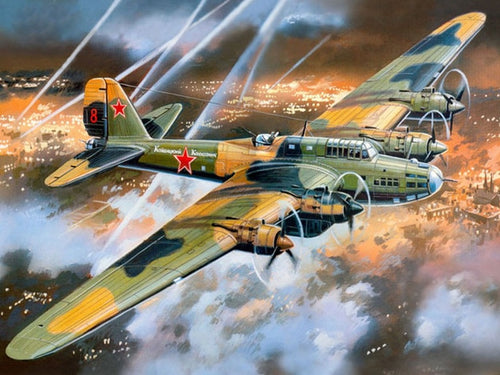 Diamond Painting - Leger Vliegtuig - Diamond Paradijs