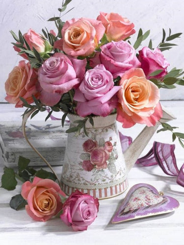 Diamond Painting - Bloemen in Gieter - Diamond Paradijs