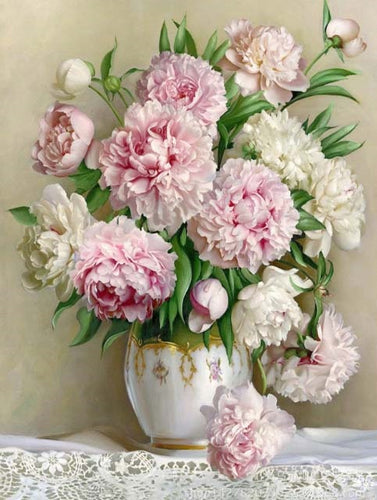 Diamond Painting - Pioenrozen - Diamond Paradijs