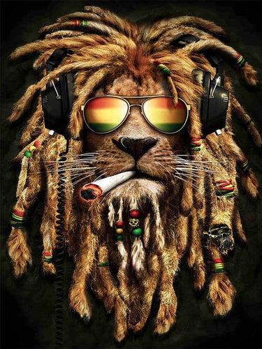 Diamond Painting - Rasta Leeuw - Diamond Paradijs