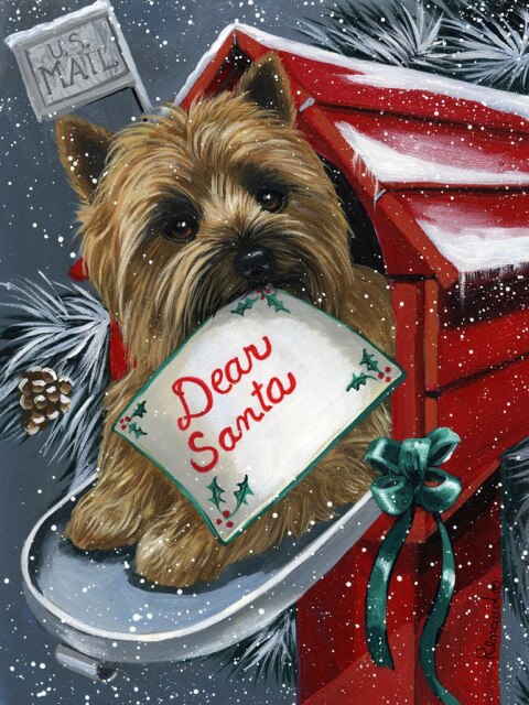 Diamond Painting - Hond in de Brievenbus - Diamond Paradijs