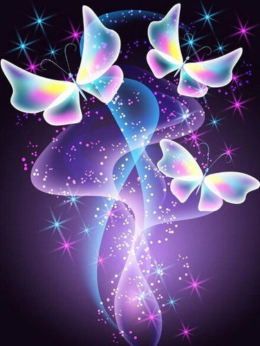 Diamond Painting - Neon Vlinders - Diamond Paradijs