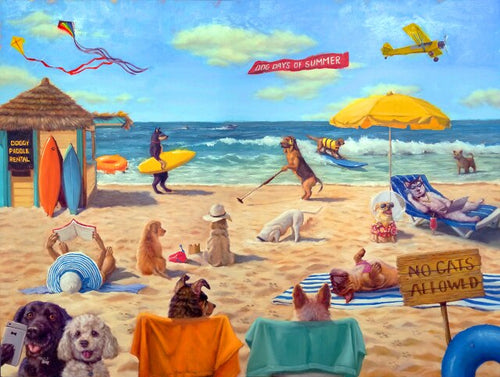 Diamond Painting - Hondenstrand - Diamond Paradijs