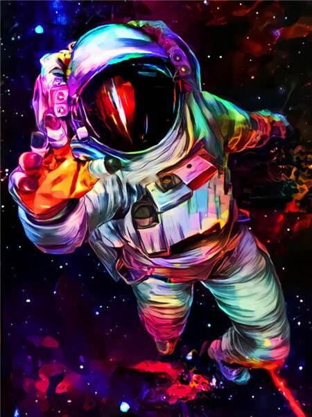 Diamond Painting - Astronaut in de Ruimte - Diamond Paradijs