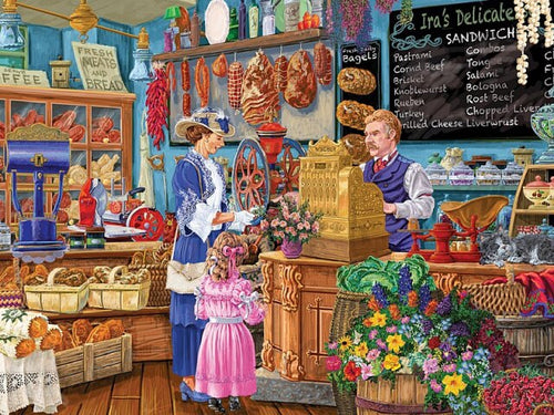 Vrouw met Kind in een Vleeswinkel - Diamond Paradijs