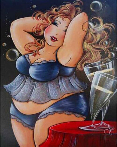 Diamond Painting - Mollige Dames - Diamond Paradijs