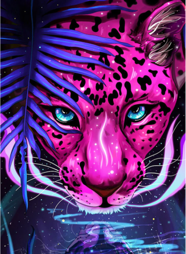 Diamond Painting - Roze Panter - Diamond Paradijs